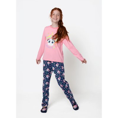 Pijama Manga Longa Menina Teen Unicórnio Encantada