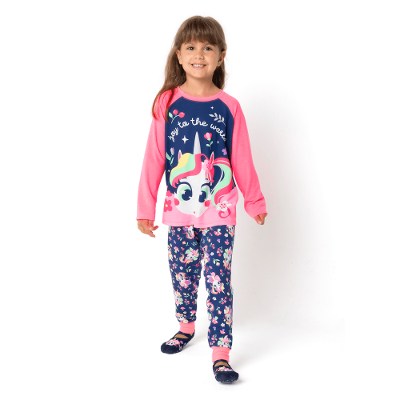 Pijama Manga Longa Menina Unicórnio Encantada