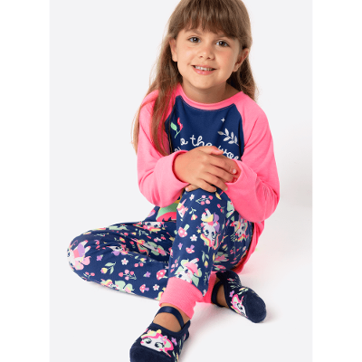 Pijama Manga Longa Menina Unicórnio Encantado