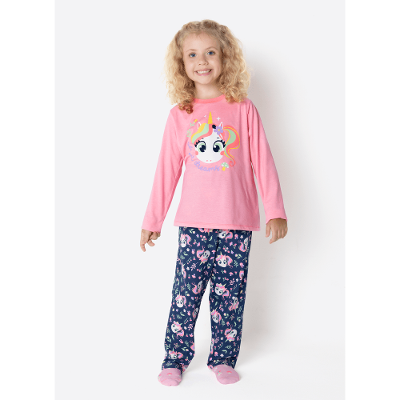 Pijama Manga Longa Menina Unicórnio Encantado