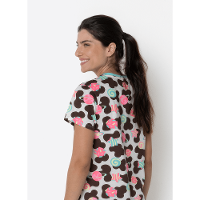 Camisola Manga Curta Algodão Feminino Vaca Chocolate - 4