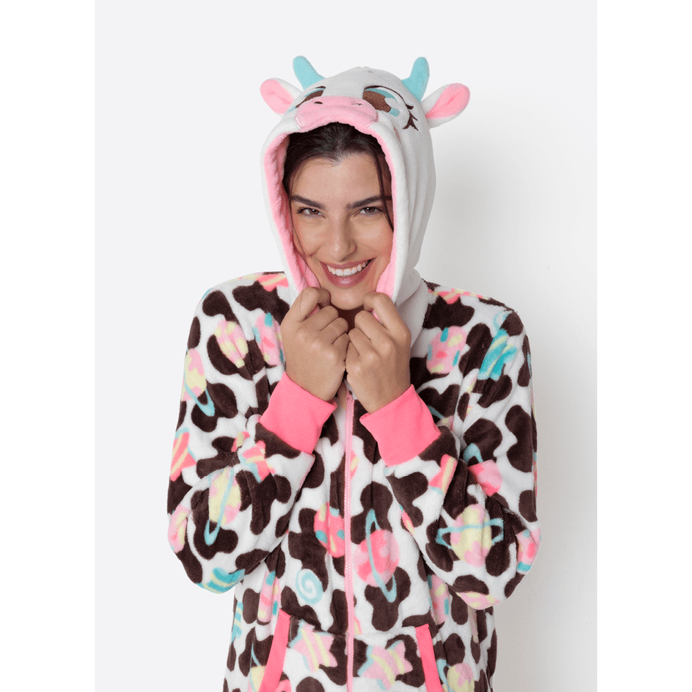 Macacão Manga Longa Soft Feminino Vaca Chocolate - 2