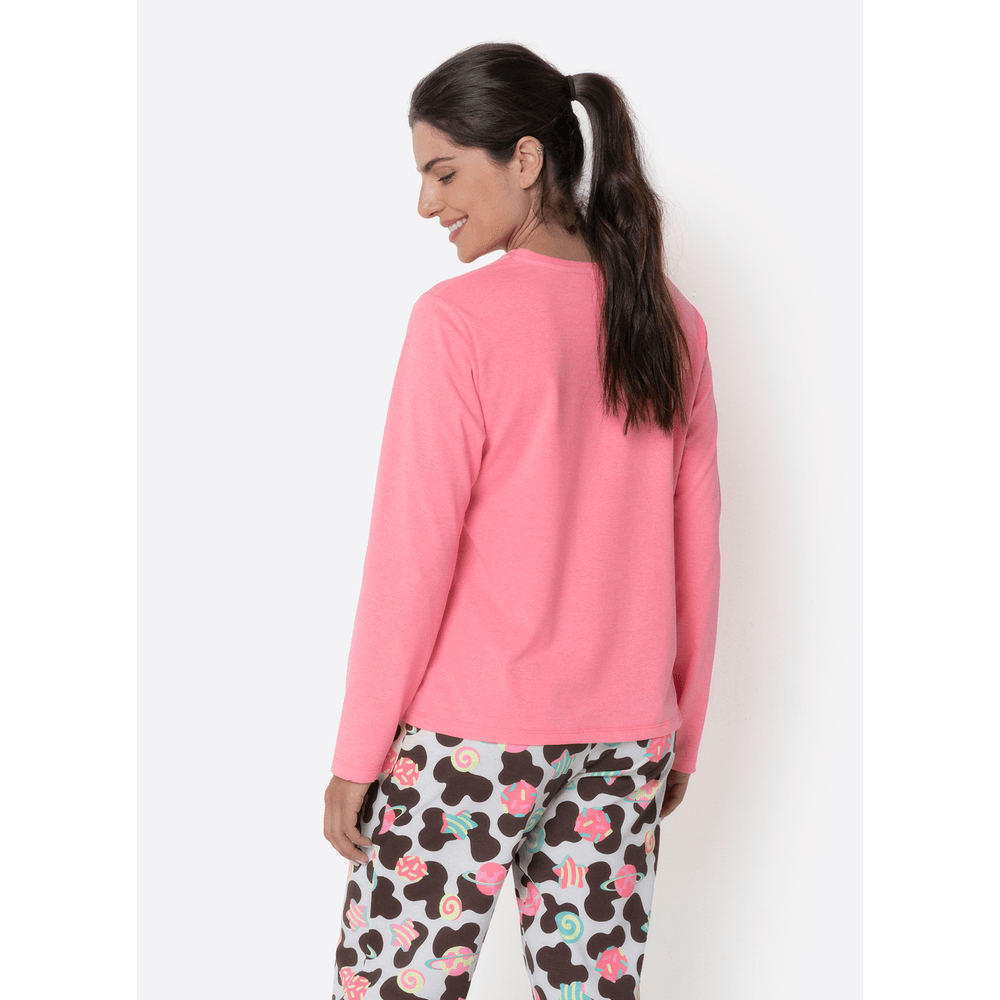 Pijama Manga Longa Feminino Vaca Chocolate - 3