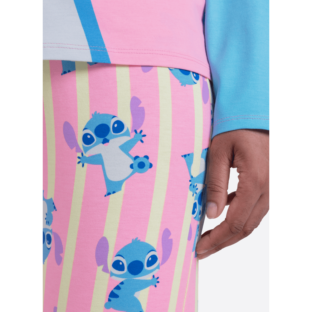 Pijama Manga Longa Feminino Stitch - 4