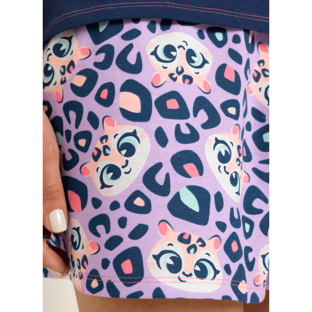 Pijama Manga Curta Algodão Feminino Onça - 4