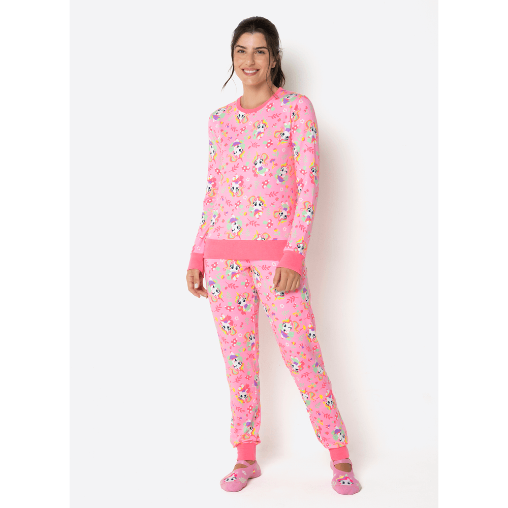 Pijama Manga Longa Feminino Unicórnio Encantado - 1