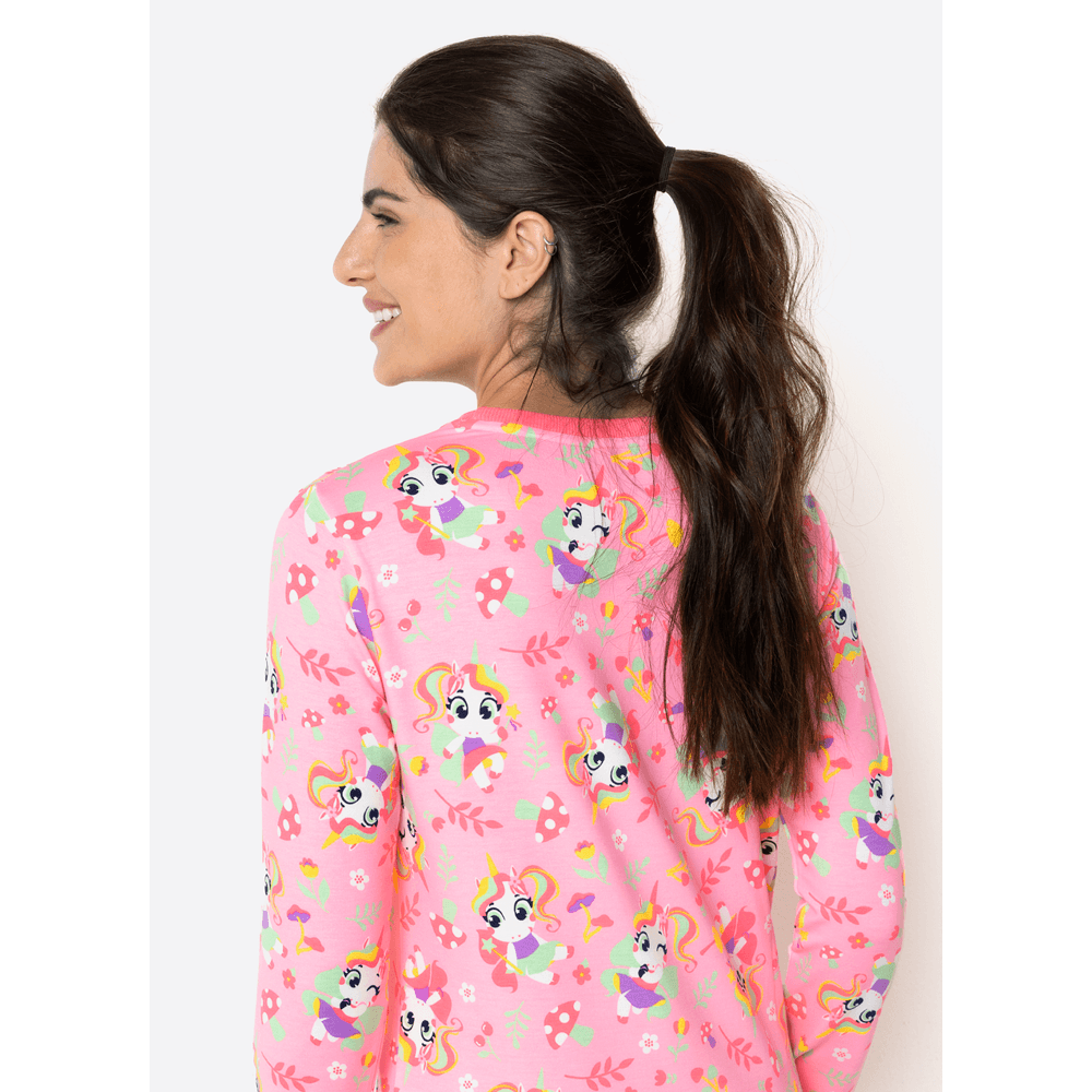 Pijama Manga Longa Feminino Unicórnio Encantado - 4