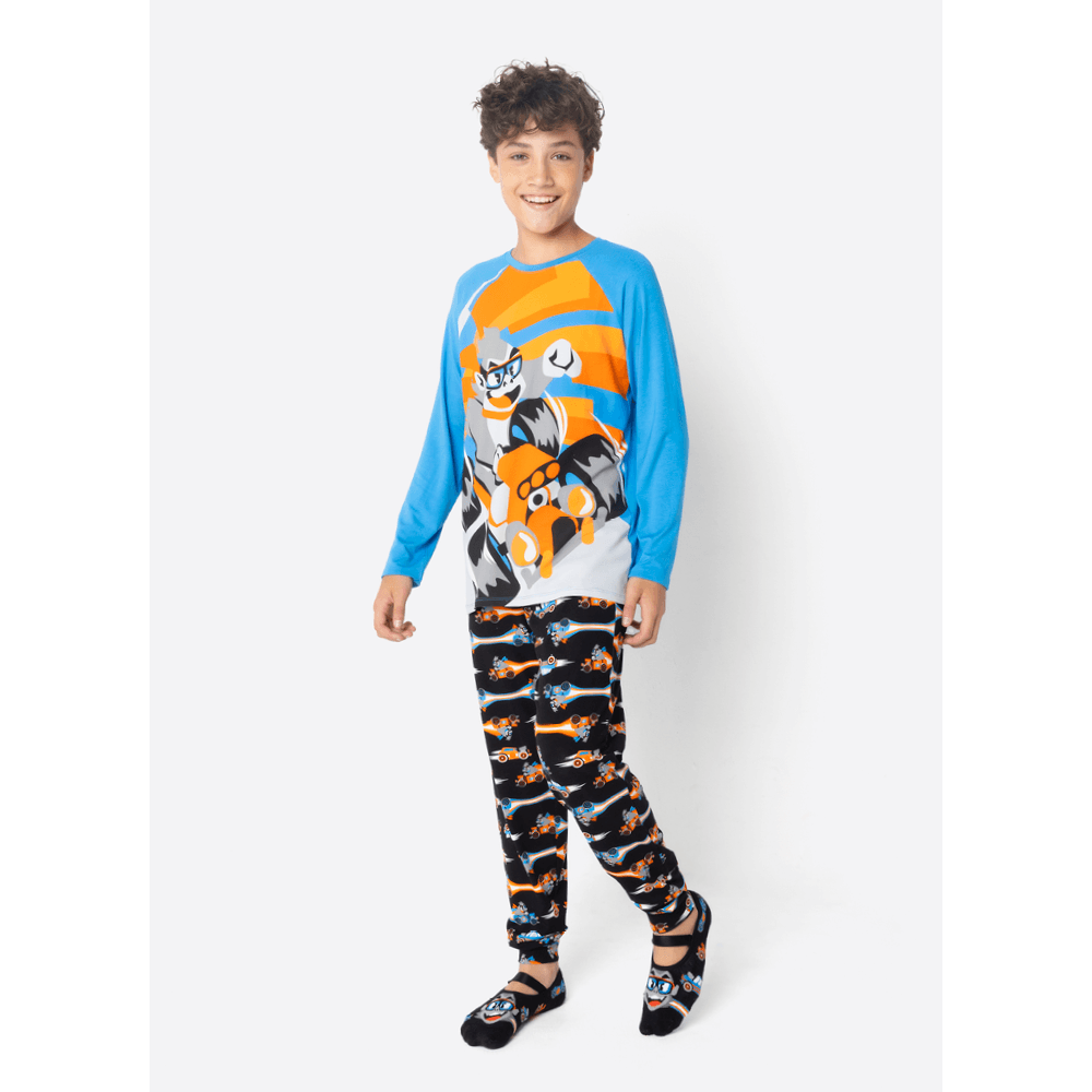 Pijama Manga Longa Menino Teen Gorila Racing - 2