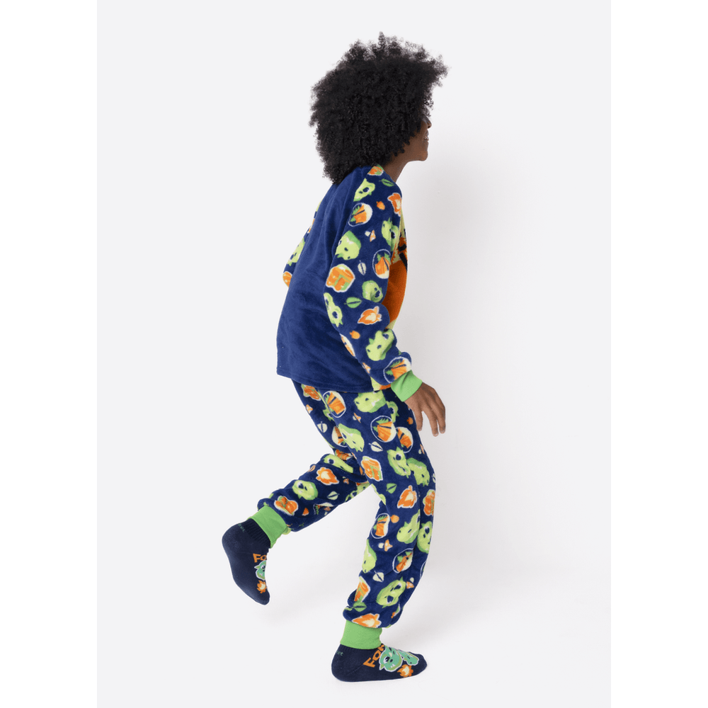 Pijama Manga Longa Soft Menino Teen Dragão Camping - 3