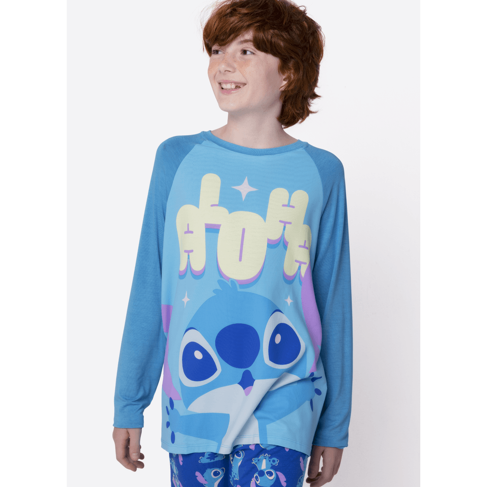 Pijama Manga Longa Menino Teen Stitch - 2