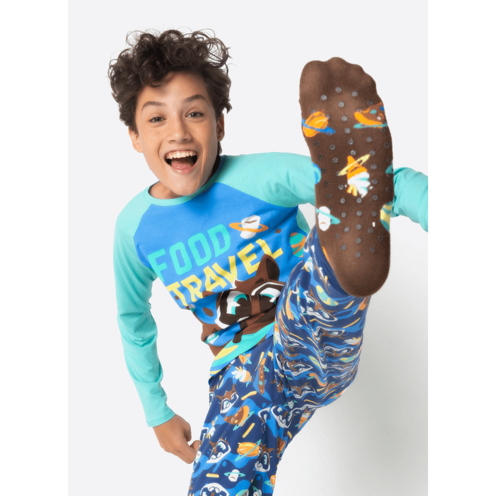 Pijama Manga Longa Menino Teen Guaxinim Chocolate - 1