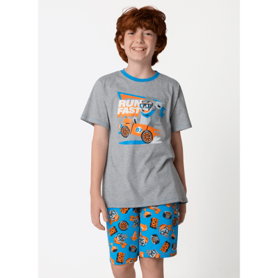 Pijama Manga Curta Menino Teen Gorila Racing