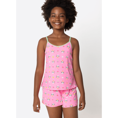 Pijama Regata Microfibra Menina Teen Unicórnio Encantado