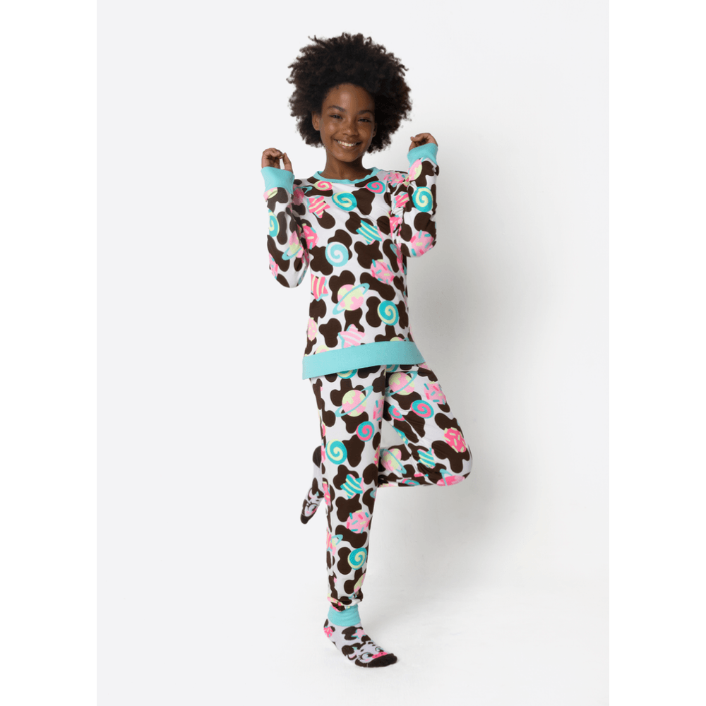 Pijama Manga Longa Menina Teen Vaca Chocolate - 1