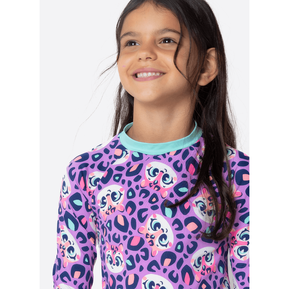 Camiseta Com Proteção Solar Menina Onça - 2