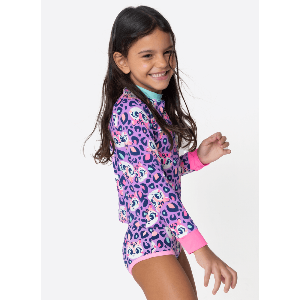 Camiseta Com Proteção Solar Menina Onça - 3