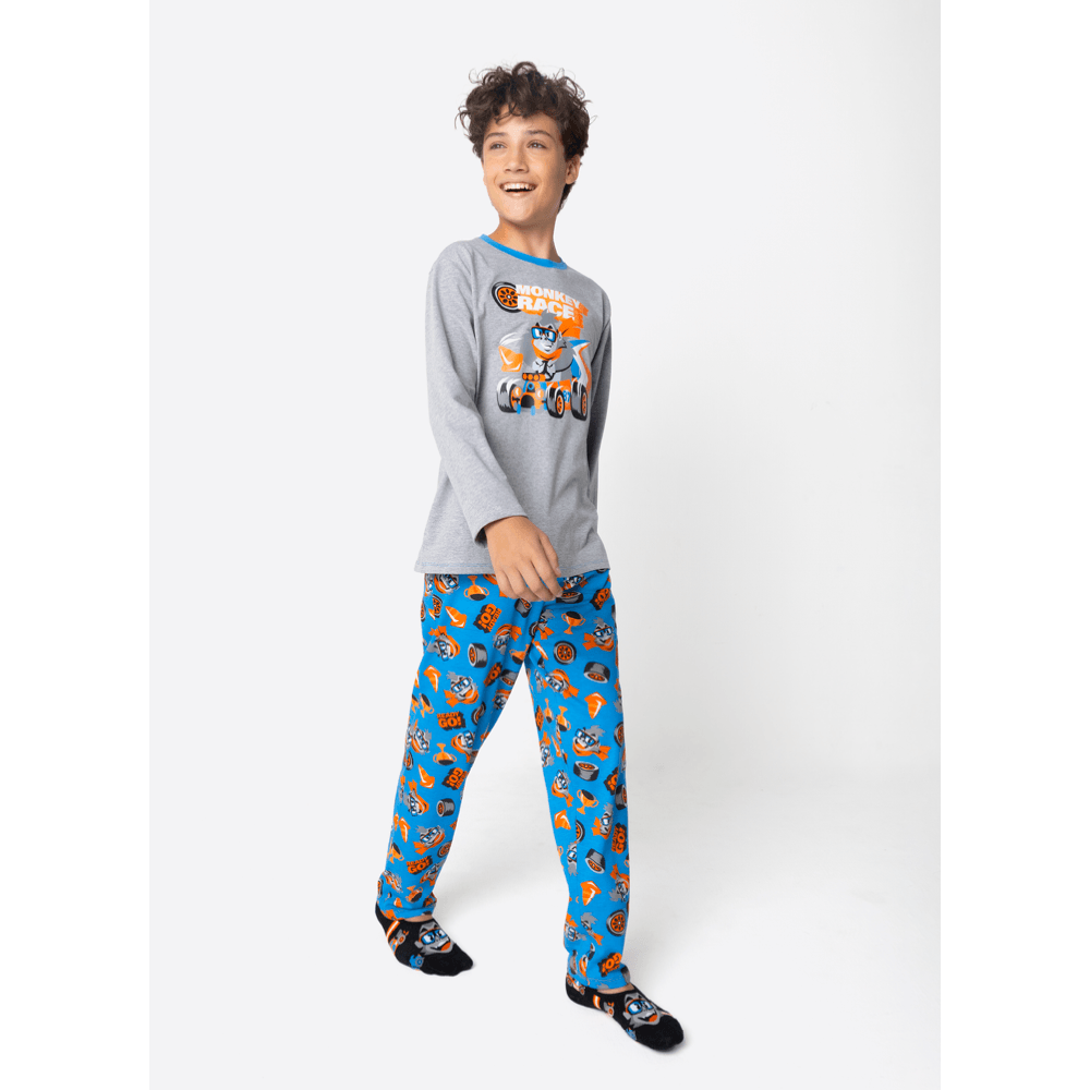 Pijama Manga Longa Menino Teen Gorila Racing - 2