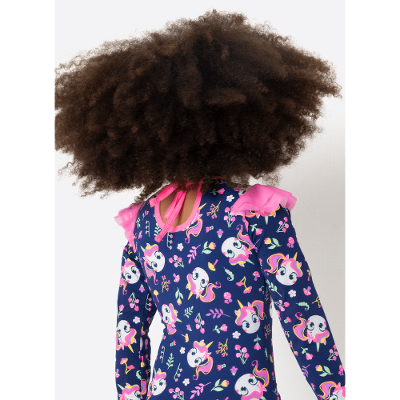 Maiô Manga Longa Menina Unicórnio Encantado