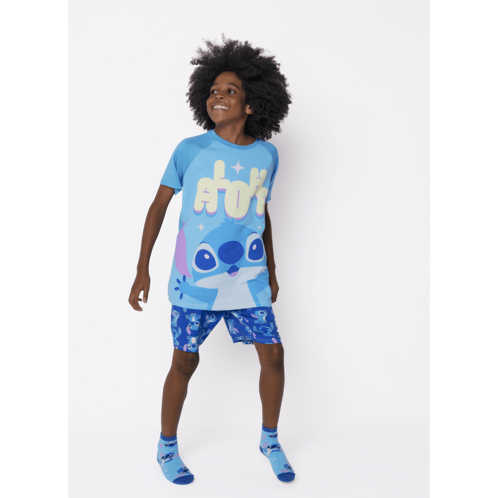 Pijama Manga Curta Viscolycra Menino Teen Stitch - 2