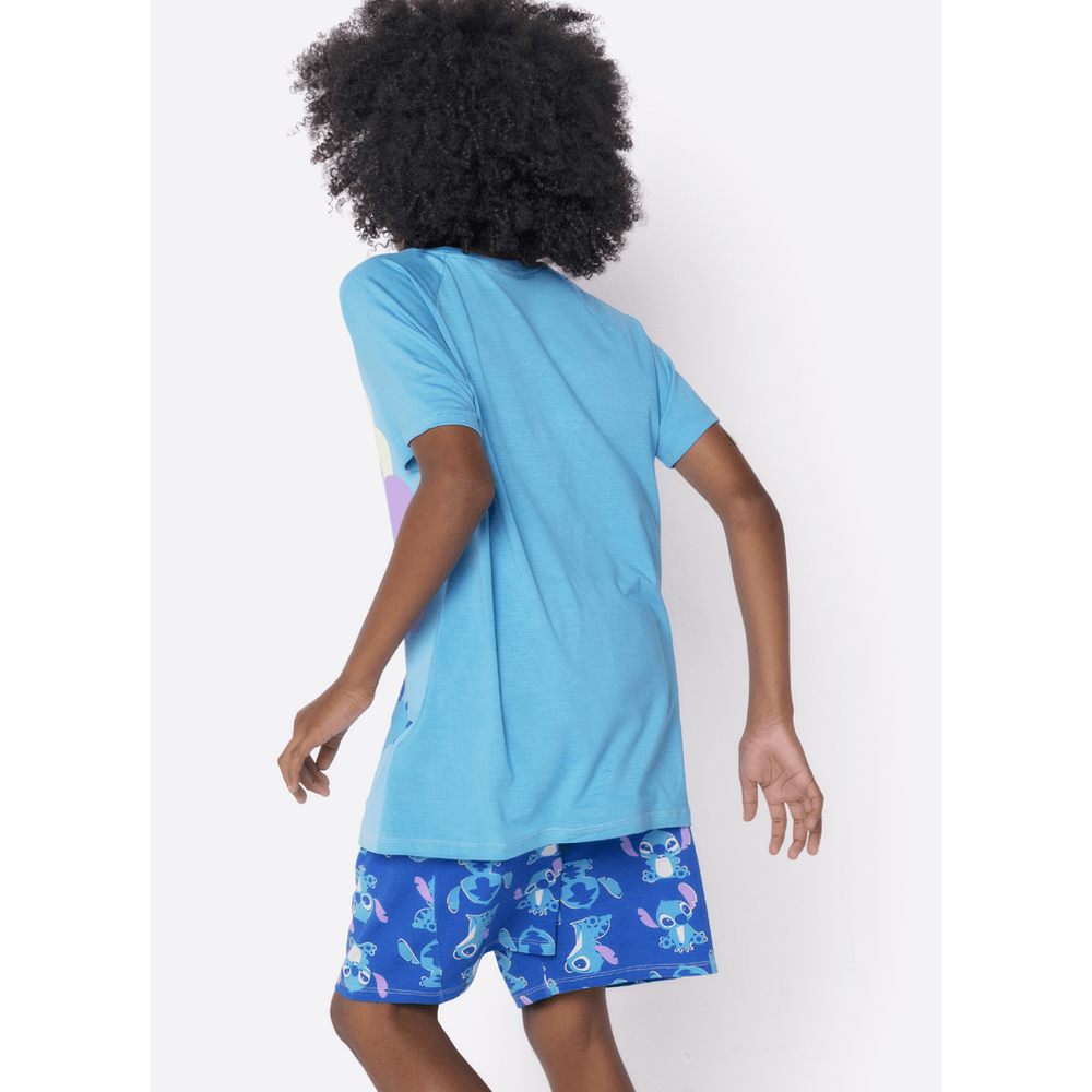 Pijama Manga Curta Viscolycra Menino Teen Stitch - 3