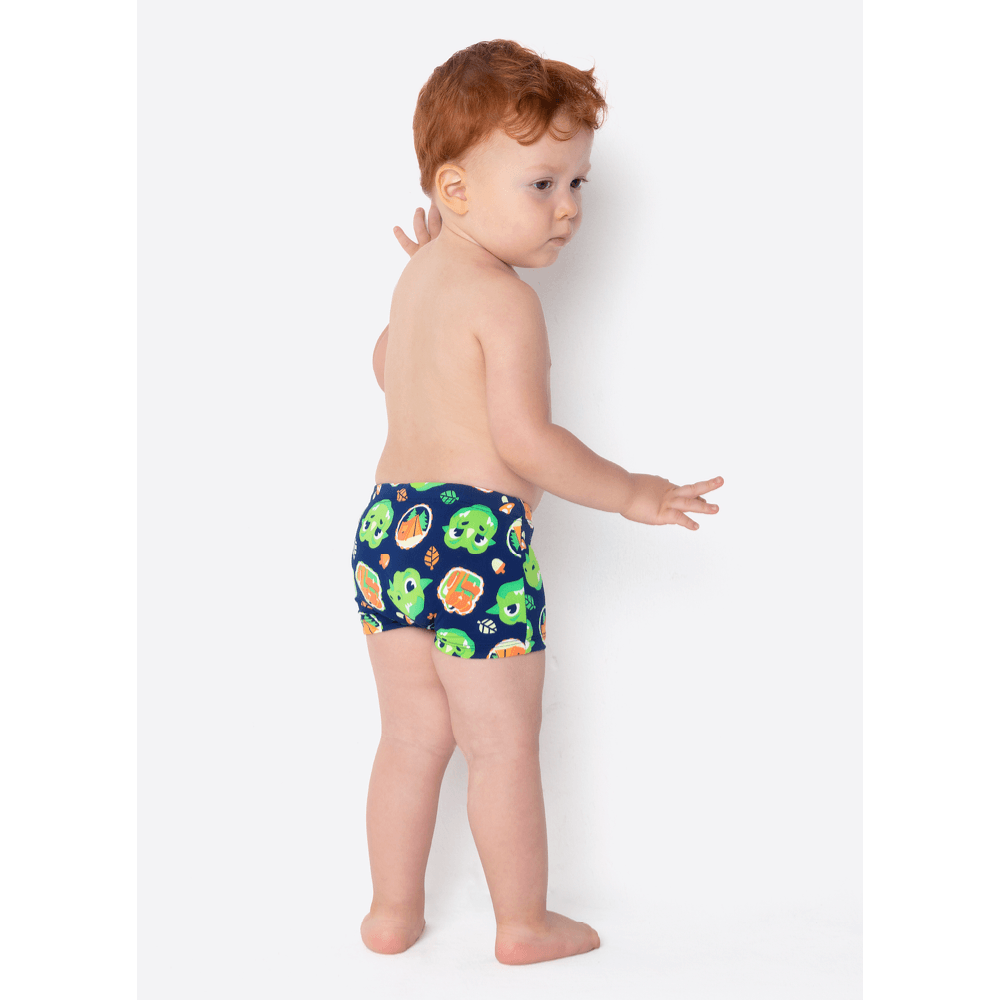 Sunga Boxer Bebê Menino Com Proteção Solar Dragão Camping - 3