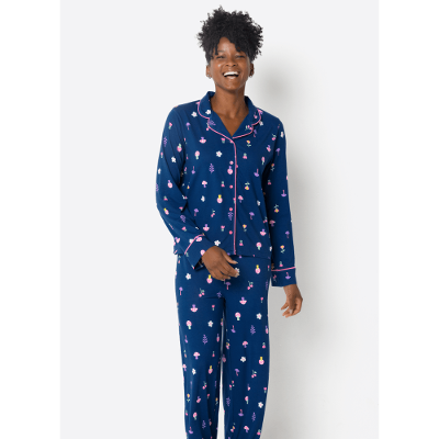 Pijama Manga Longa Viscose Feminino Unicórnio Encantado