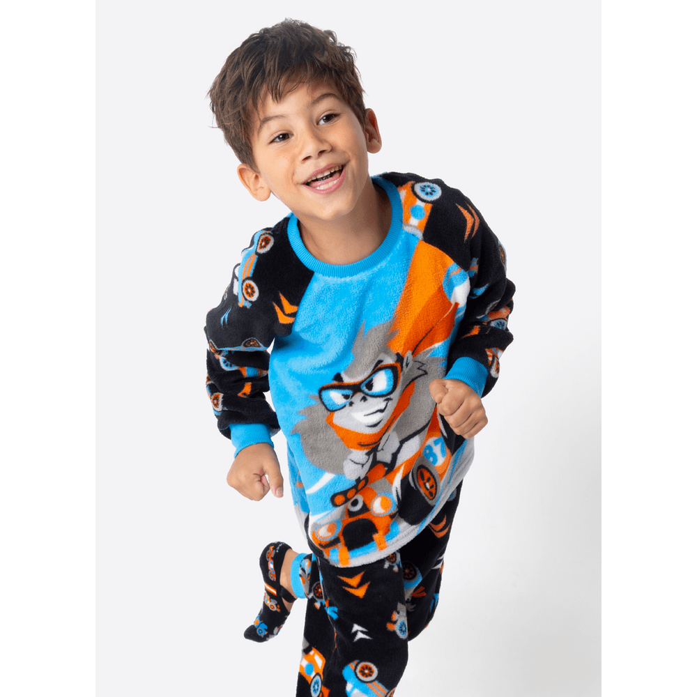 Pijama Manga Longa Soft Menino Gorila Racing - 1