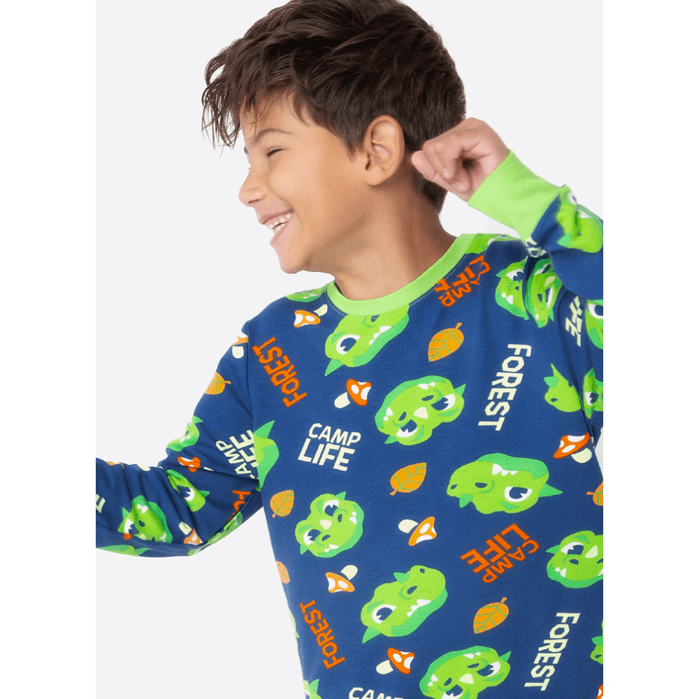Pijama Manga Longa Ultra Visco Menino Dragão Camping - 2