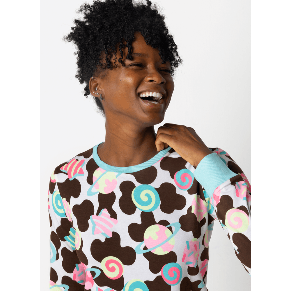Pijama Manga Longa Ultra Visco Feminino Vaca Chocolate - 1