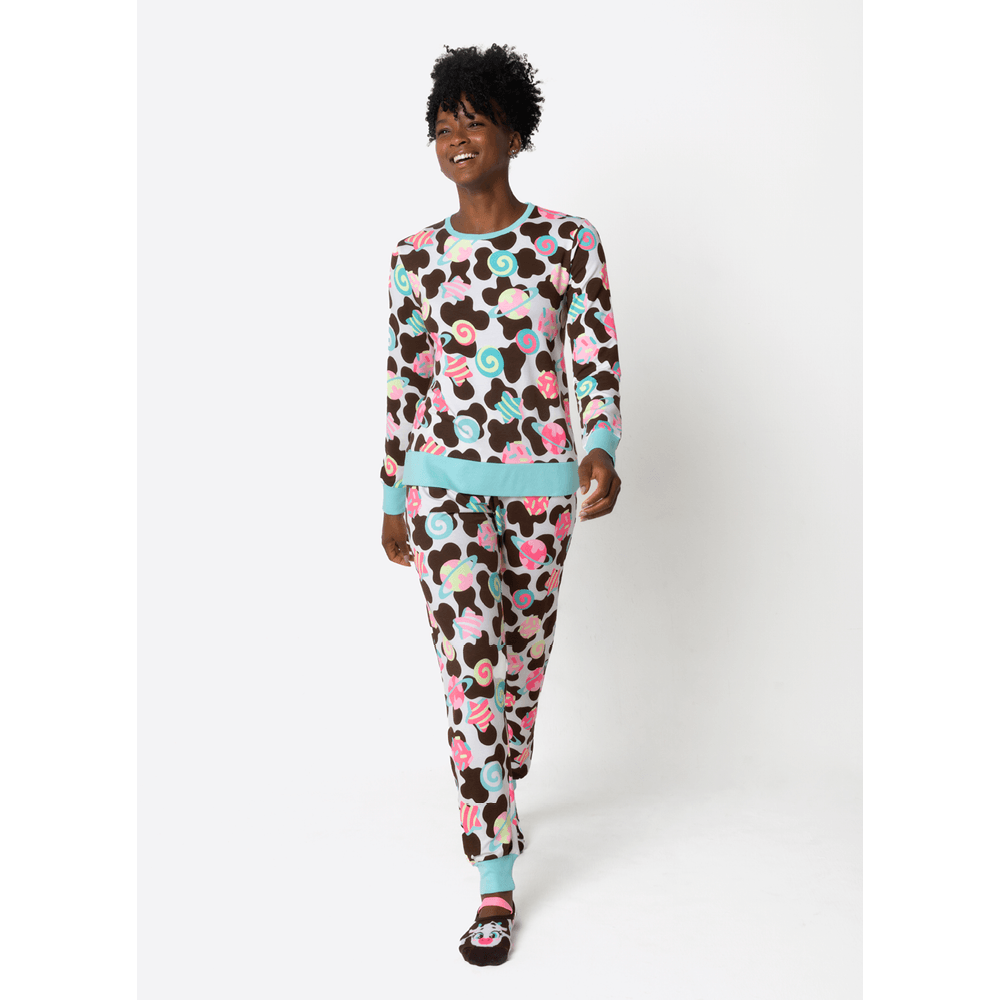 Pijama Manga Longa Ultra Visco Feminino Vaca Chocolate - 2