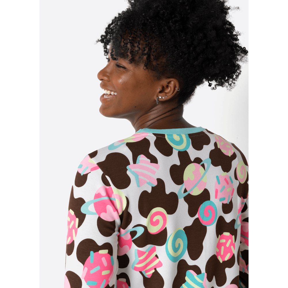 Pijama Manga Longa Ultra Visco Feminino Vaca Chocolate - 3