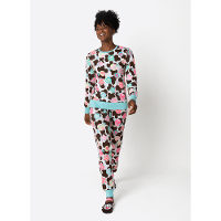 Pijama Manga Longa Ultra Visco Feminino Vaca Chocolate - 2