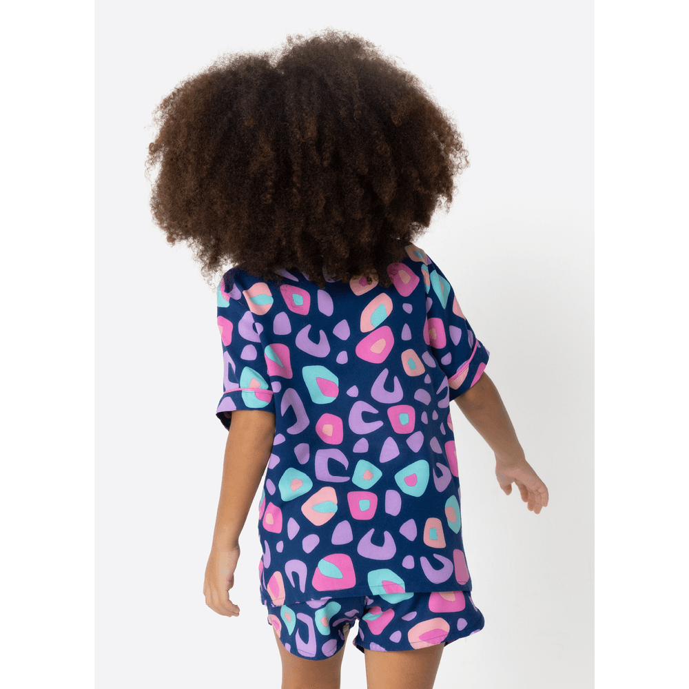 Pijama Manga Curta Viscose Menina Onça - 4