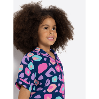 Pijama Manga Curta Viscose Menina Onça - 2