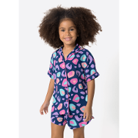 Pijama Manga Curta Viscose Menina Onça - 3