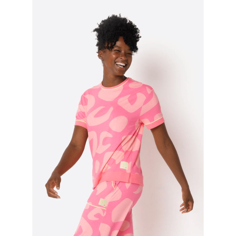 Pijama Manga Curta Feminino Onça - 1