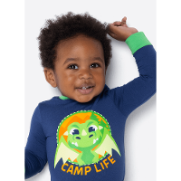Pijama Manga Longa Viscolycra Bebê Menino Dragão Camping - 2