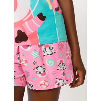 Pijama Manga Curta Viscolycra Feminino Vaca Chocolate - 4