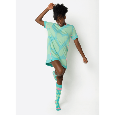 Camisola Manga Curta Viscolycra Feminina Coração