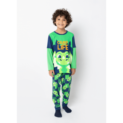 Pijama Manga Longa Viscolycra Menino Dragão Camping