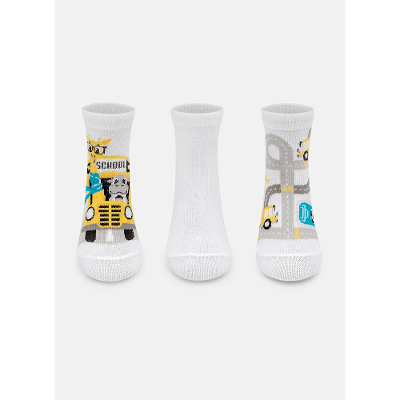 Kit com 3 Meias Soquete Bebê Menino Escola