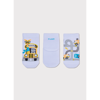 Kit com 3 Meias Soquete Bebê Menino Escola