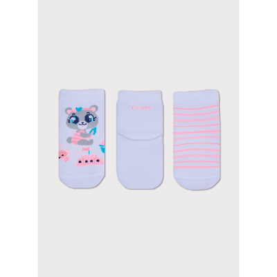 Kit com 3 Meias Soquete Bebê Menina Ursa