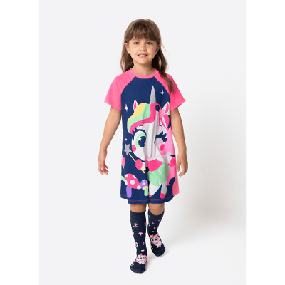 Camisola Manga Curta Menina Unicórnio Encantada