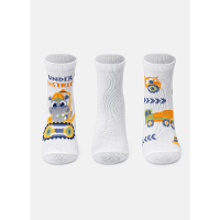 Kit com 3 Meias Soquete Bebê Menino Hipopótamo - 1