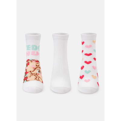 Kit com 3 Meias Menina Porco Espinho