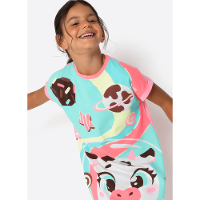 Camisola Manga Curta Viscolycra Menina Vaca Chocolate - 3