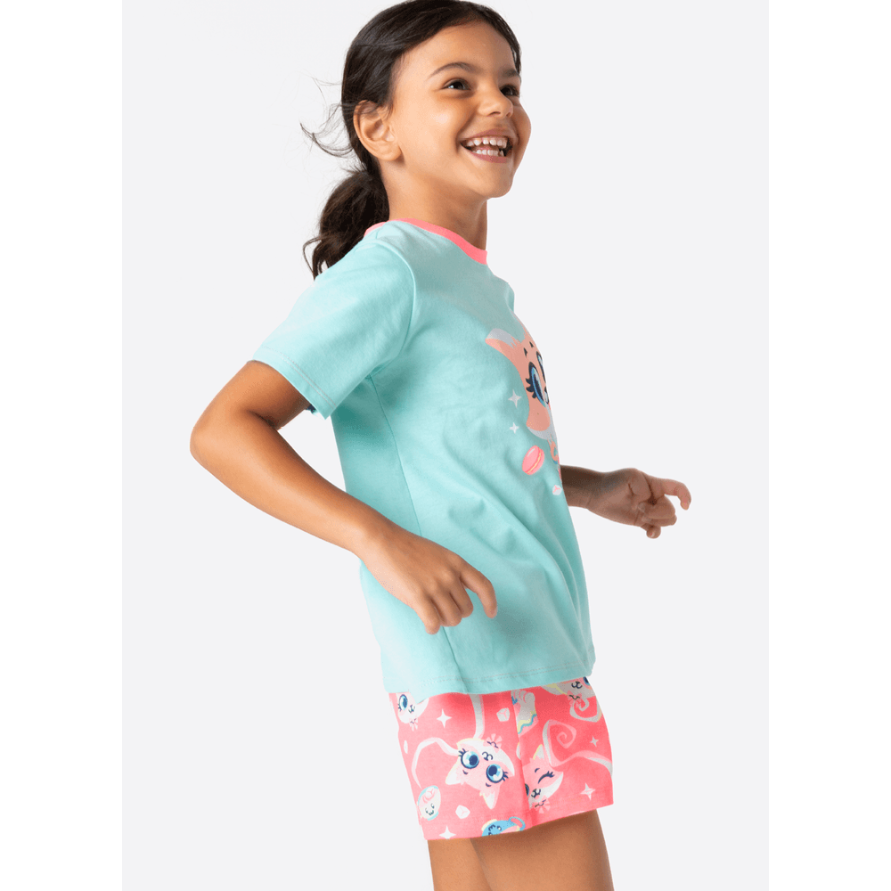 Pijama Manga Curta Algodão Menina Raposa Confeiteira - 2