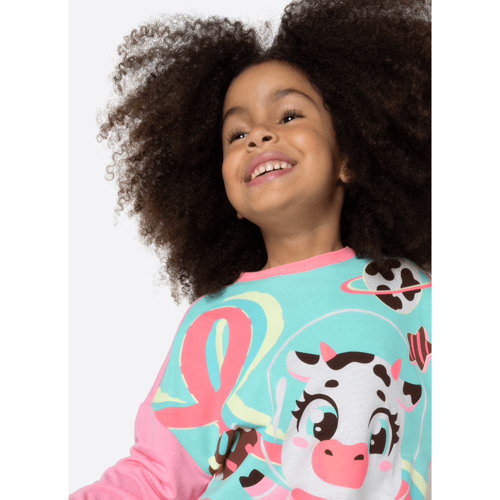 Pijama Manga Longa Viscolycra Menina Vaca Chocolate - 2