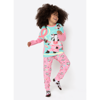Pijama Manga Longa Viscolycra Menina Vaca Chocolate - 1